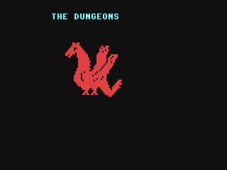Dark Dungeons title screen for Commodore 64
